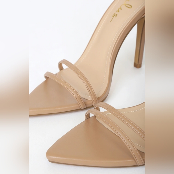 Tan Lace-Up High Heel Sandals - Picture 2 of 9